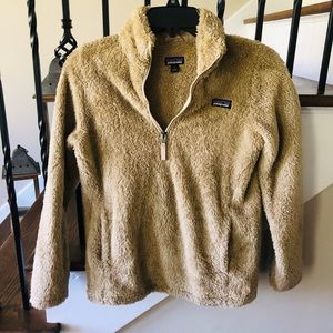 Girls Patagonia Los Gatos 1/4 Zip Pullover Tan Color Size L (12)